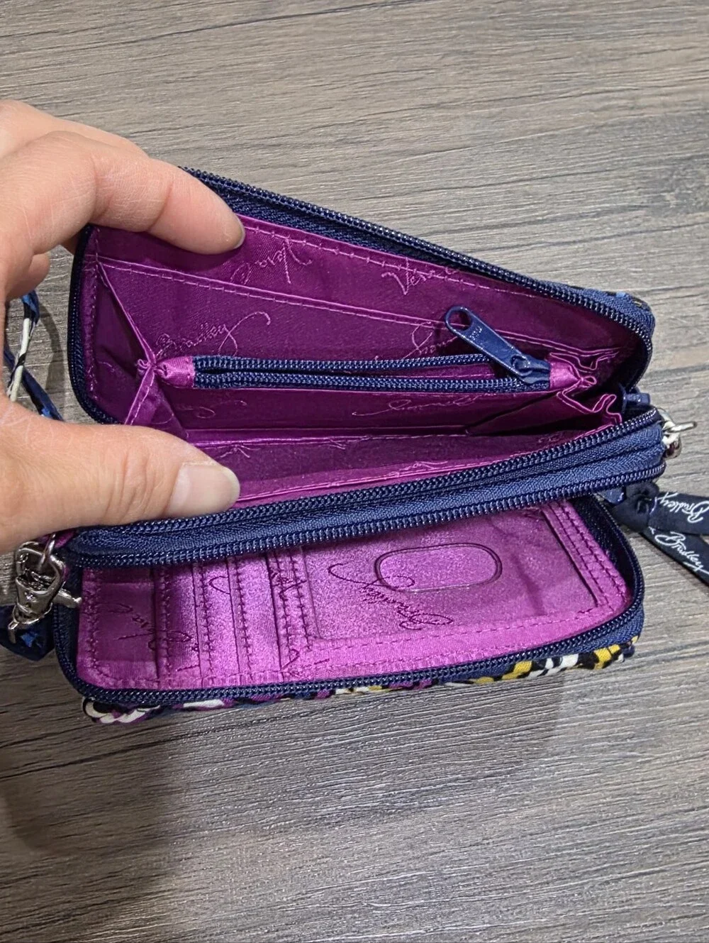 Vera Bradley All-in-One Crossbody Wallet African Violet Purse Adjustable Strap